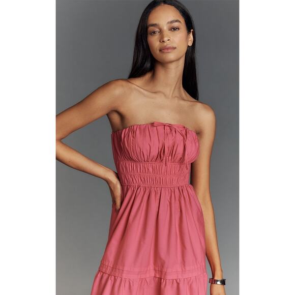 Anthropologie NWT The Somerset Strapless Maxi Dress Hot Pink Size Large - Picture 3 of 9